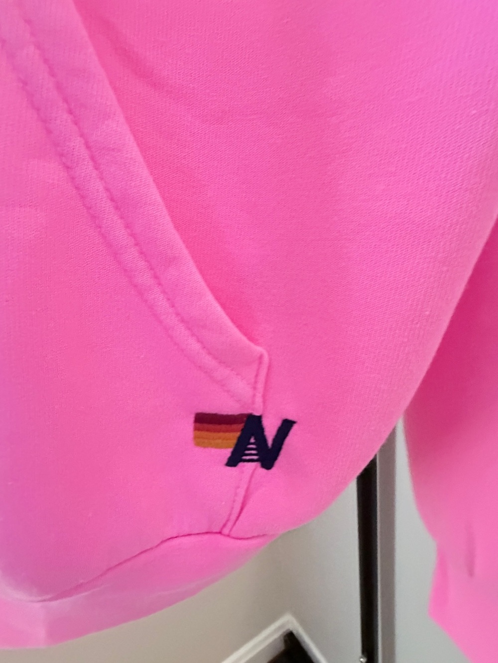 Aviator Nation Hot Pink Hoodie with Purple Bolt Accent - Picture 4 of 7